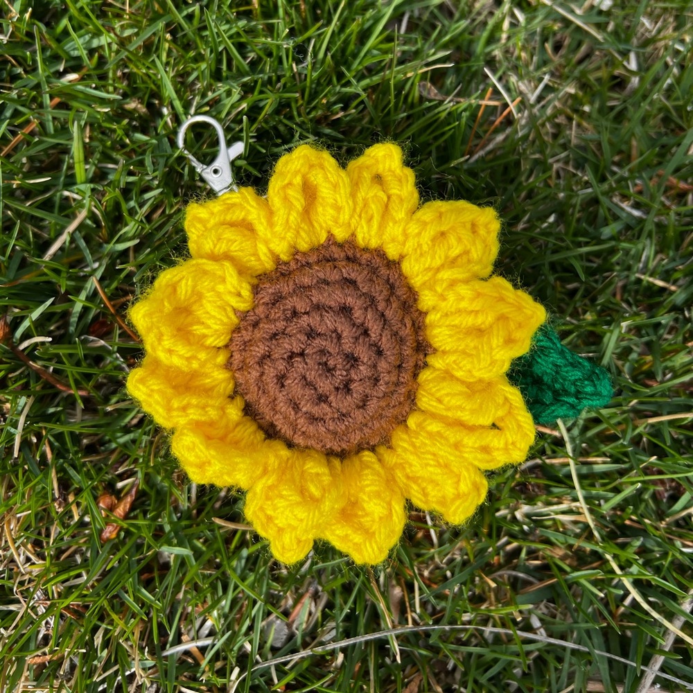 3/$20 Hand Crocheted Bright Sunflower Keychain! - Picture 10 of 10